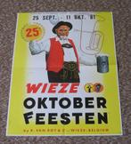 WIEZE  AFFICHE  25 ste OKTOBERFEESTEN  1981  (OD 178), Verzamelen, Biermerken, Ophalen of Verzenden, Gebruikt, Reclamebord, Plaat of Schild