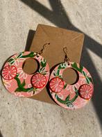 Handbeschilderde Oorbellen Fruity GrapeFruit ByJ&S🍉, Handtassen en Accessoires, Oorbellen, Overige materialen, Hangers, Nieuw