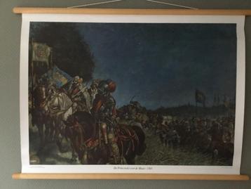 Oude geschiedenis schoolplaat “  De Prins trekt over de Maas beschikbaar voor biedingen