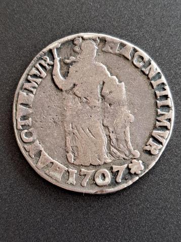 1707 Overijssel 1 florin en argent
