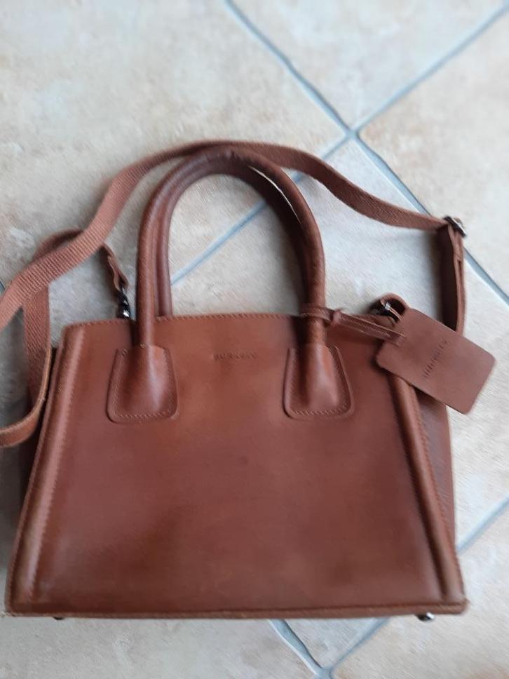 Burkely prachtige leren handtas/schoudertas NIEUW, Handtassen en Accessoires, Tassen | Schoudertassen, Nieuw, Overige merken, Bruin
