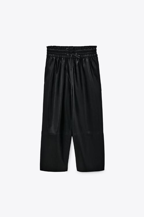 Zara Culotte in Faux Leather - Leerlook Zwart XL (Nieuw), Vêtements | Femmes, Culottes & Pantalons, Neuf, Taille 46/48 (XL) ou plus grande