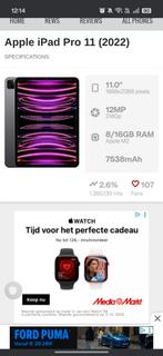 Apple ipad PRO M2 256GB 5G (CELULAR) NIEUWSTRAAT!, Computers en Software, Apple iPads, Ophalen, Apple iPad