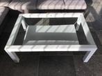 Salontafel 120x80 metalen frame + los blad glas, Ophalen, Gebruikt, 100 tot 150 cm, 50 tot 100 cm