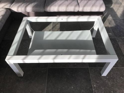Salontafel 120x80 metalen frame + los blad glas, Huis en Inrichting, Tafels | Salontafels, Gebruikt, Minder dan 50 cm, 50 tot 100 cm