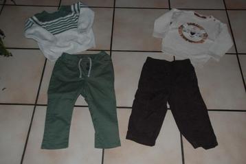 Set van 2 sets voor babyjongens T86 of 12/18M zoals NIEUW! beschikbaar voor biedingen