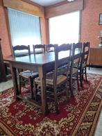 Eettafel + 6 stoelen, Huis en Inrichting, Tafels | Eettafels, Ophalen, Gebruikt, 50 tot 100 cm, Vijf personen of meer
