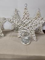 Sterren uit riet met glas voor kaars. 5 stuks, Ophalen, Zo goed als nieuw