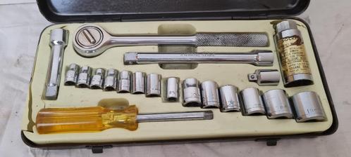 Dopsleutel set met Hex opname in metalen koffertje, Auto diversen, Autogereedschap, Gebruikt, Ophalen of Verzenden