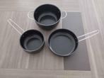 Batterie de cuisine, 3 pièces en acier, Ophalen of Verzenden, Zo goed als nieuw, Overige materialen