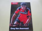 wielerkaart 2015 team bmc  greg van avermaet signe, Comme neuf, Envoi