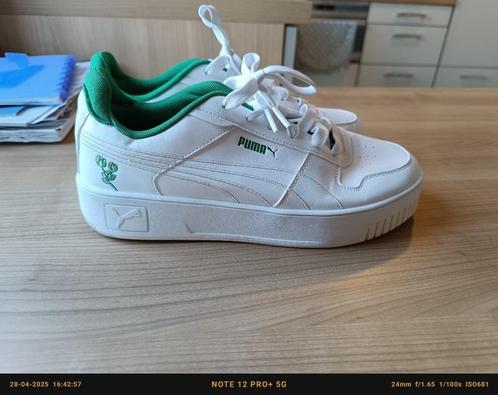 Witte sneakers Puma, maat 42,5, Kleding | Heren, Schoenen, Zo goed als nieuw, Sneakers, Wit, Ophalen