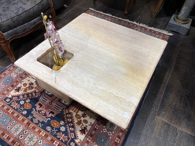 Table basse travertin design Italien 1970, Maison & Meubles, Tables | Tables de salon, Utilisé, Autres matériaux, Enlèvement