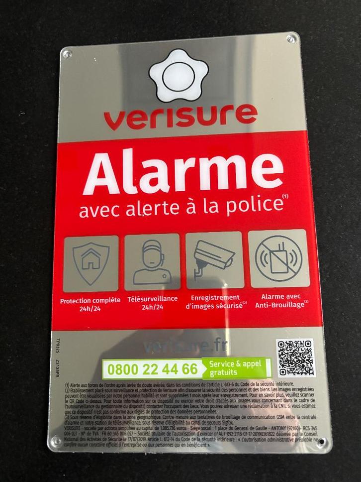 Plaque Verisure Securitas direct, Bricolage & Construction, Quincaillerie & Fixations, Neuf, Autres types, Enlèvement ou Envoi