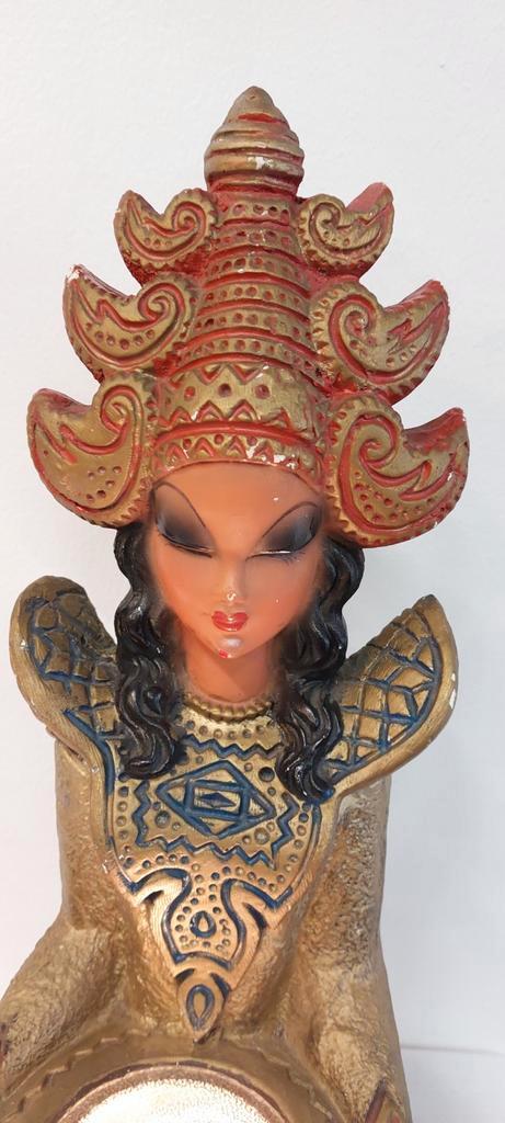 Midcentury tafellamp Indonesische vrouw 1950's, Antiek en Kunst, Kunst | Beelden en Houtsnijwerken, Ophalen of Verzenden
