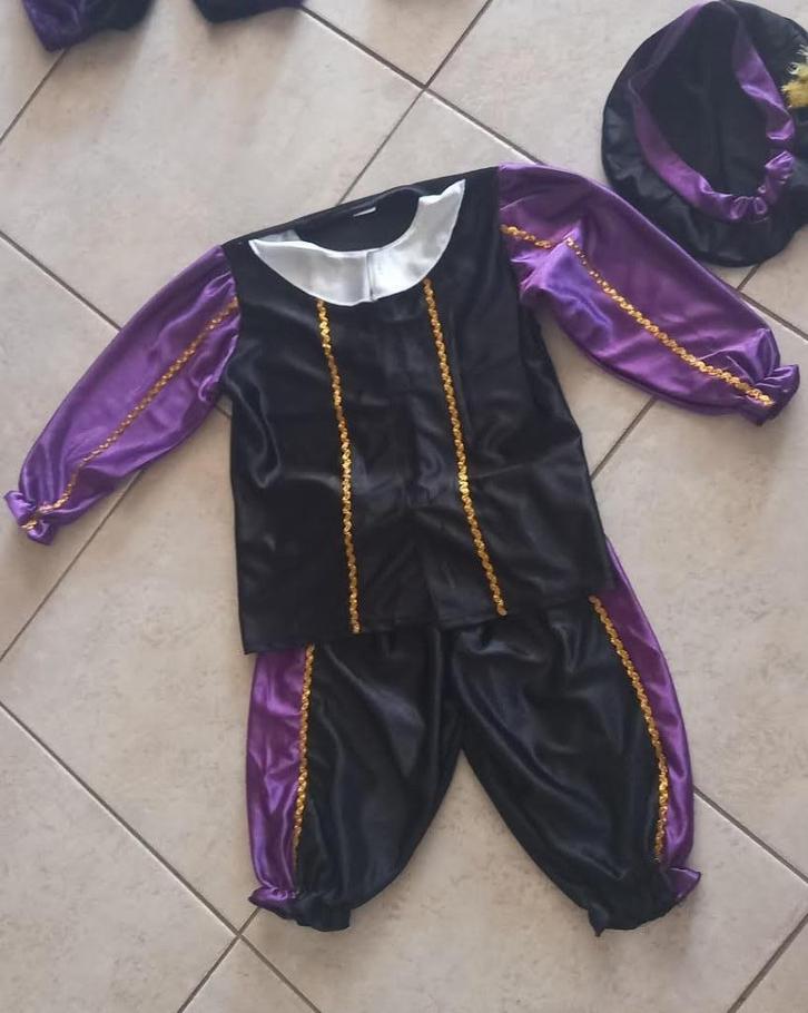 Verkleedpak Pietenpak paars maat 4-6, Kinderen en Baby's, Carnavalskleding en Verkleedspullen, Zo goed als nieuw, Jongen of Meisje
