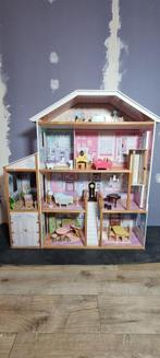 Groot poppenhuis (120 cm) met meubeltjes, Ophalen, Gebruikt, Poppenhuis