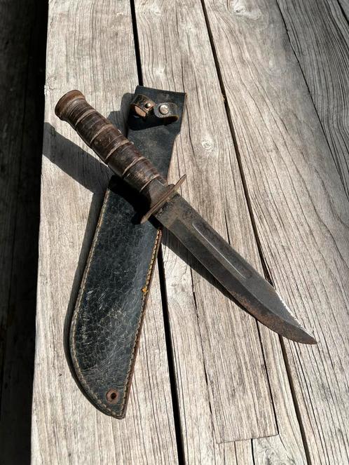 Ka-Bar style gevechtsmes (ongemarkeerd), Verzamelen, Militaria | Tweede Wereldoorlog, Ophalen of Verzenden