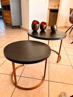 Salontafels metaal - 2 stuks, Huis en Inrichting, Tafels | Salontafels, Ophalen, Gebruikt, Rond, 50 tot 100 cm