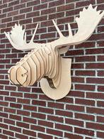 Grote hertenkop, houten eland! geweldige uitstraling!, Antiek en Kunst, Ophalen