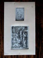 DÜRER 2 x chalcographies anciennes Crucifixion Saint Suaire, Antiek en Kunst, Ophalen of Verzenden