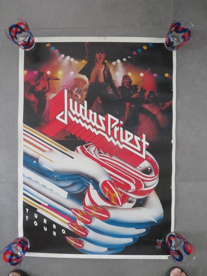Zeldzame originele Tour promo poster 1986 Judas Priest, Verzamelen, Muziek, Artiesten en Beroemdheden, Zo goed als nieuw, Poster, Artwork of Schilderij