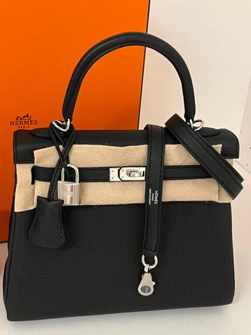 Hermès Kelly 25 Togo noir full set 2024/12, Enlèvement, Neuf, Noir