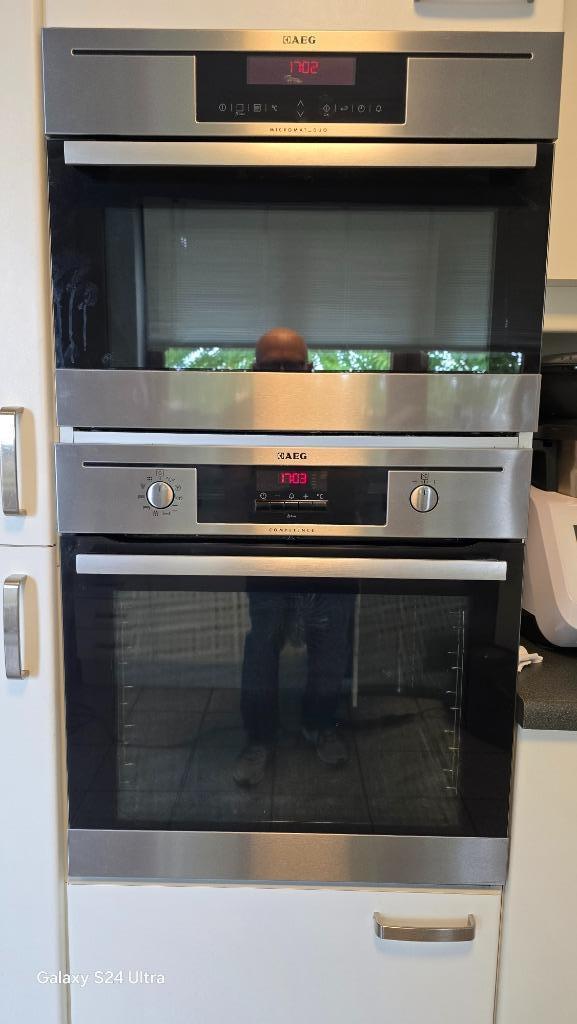 Set inbouw Ovens (standaard + combi) AEG, Elektronische apparatuur, Ovens, Gebruikt, Inbouw, Oven met grill, 45 tot 60 cm, 60 cm of meer
