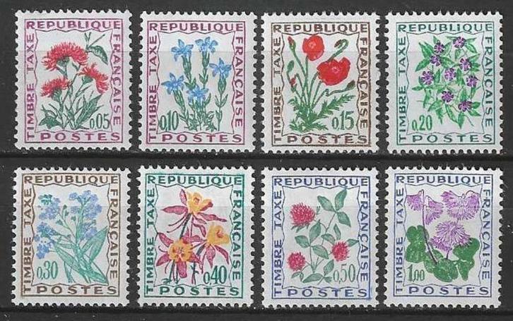 France 1964 - Yvert 95TX-102TX - Fleurs (PF), Timbres & Monnaies, Timbres | Europe | France, Envoi