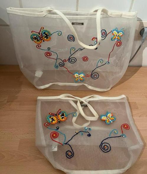 Morgan 2 strandtassen doorkijk/parels (groot&klein) NIEUW, Handtassen en Accessoires, Tassen | Damestassen, Nieuw, Overige typen