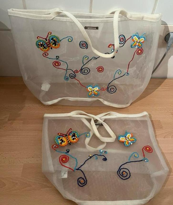 Morgan set van 2 strandtassen (25€) doorkijk/parels  NIEUW, Handtassen en Accessoires, Tassen | Damestassen, Nieuw, Overige typen