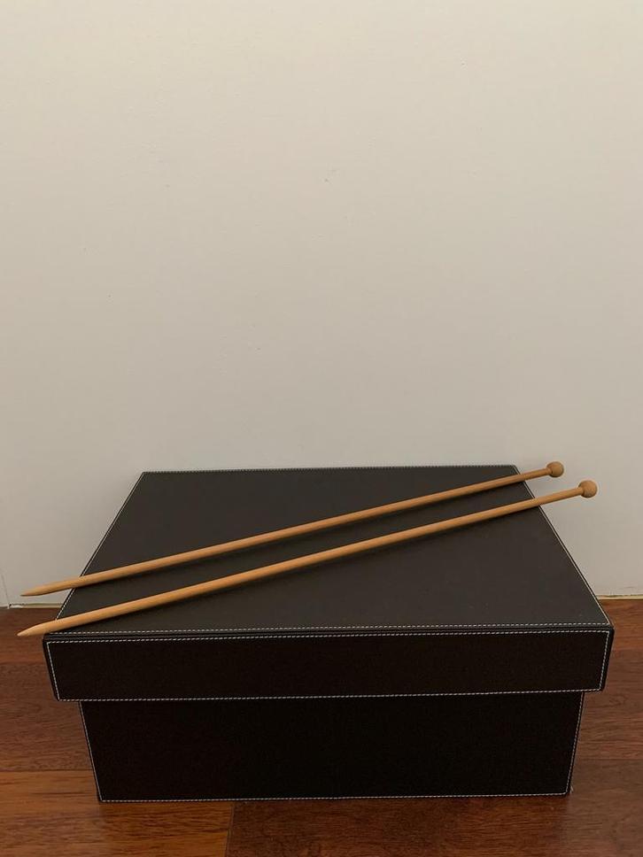 Vintage grote breinaalden (60 cm/bamboe), Hobby en Vrije tijd, Breien en Haken, Ophalen of Verzenden