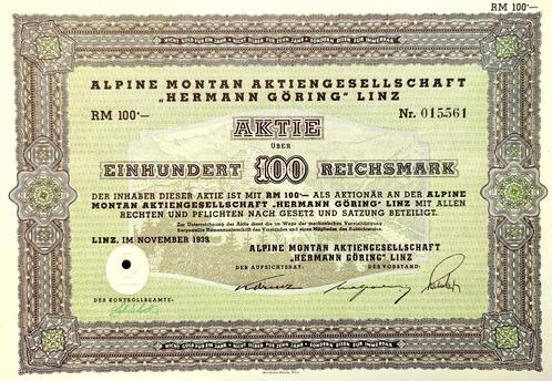 Alpine Montan AG "Hermann Göring" 1939, Verzamelen, Militaria | Tweede Wereldoorlog, Ophalen of Verzenden