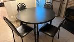 Tafel met vier stoelen, Huis en Inrichting, Tafels | Eettafels, Ophalen, Nieuw, Vier personen, Rond