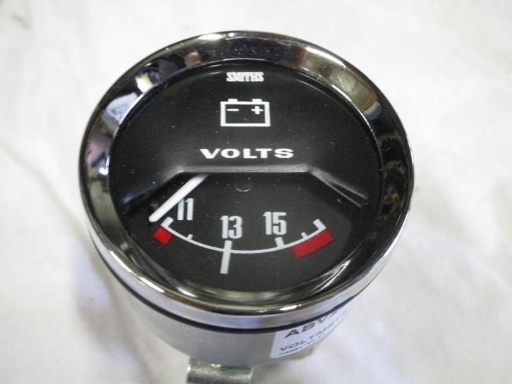 voltmeter, SMITHS 52 mm, Klassieke Mini, Auto-onderdelen, Dashboard en Schakelaars, Mini, Oldtimer onderdelen, Rover, Universele onderdelen