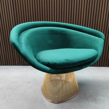Knoll Warren Platner loungechair - groen velours beschikbaar voor biedingen