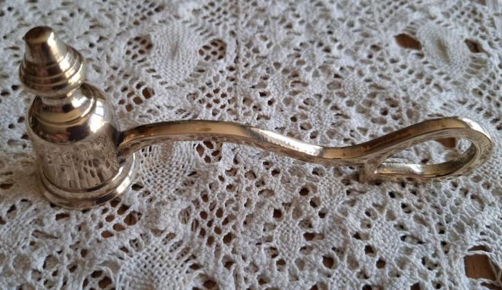 Oude kleine geel koperen kaarsendover, Antiek en Kunst, Curiosa en Brocante, Ophalen of Verzenden