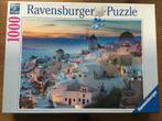 Puzzel Ravensburger 1000 stukjes Avond in Santorini, Gebruikt, Ophalen of Verzenden, 500 t/m 1500 stukjes, Legpuzzel