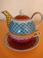 Theepot met tas en bord, Huis en Inrichting, Ophalen, Nieuw, Keramiek, Kop(pen) en/of Schotel(s)