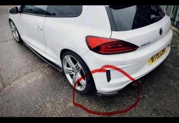 Volkswagen Scirocco R-Line R FL diffuser spats fins zwart, Auto diversen, Tuning en Styling, Ophalen of Verzenden
