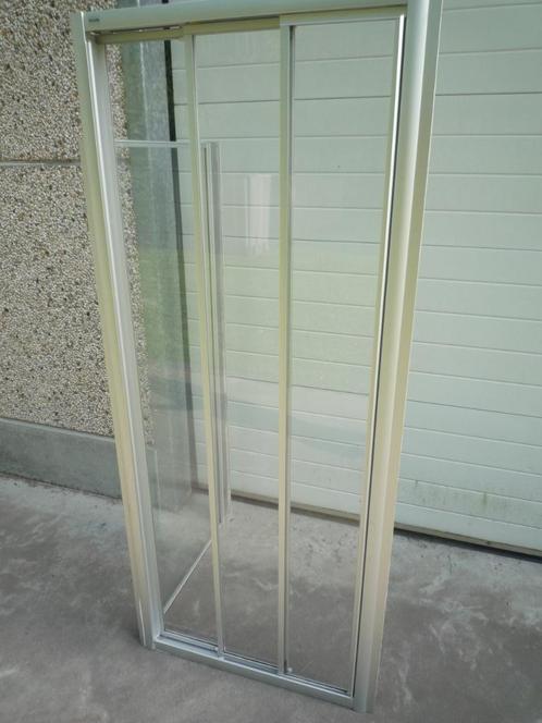 douchedeur - 3 delig met vaste wand, Doe-het-zelf en Bouw, Sanitair, Gebruikt, Douche, Chroom, Ophalen