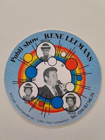 Vintage Sticker - Publi Show René Leemans - Oud-Turnhout beschikbaar voor biedingen
