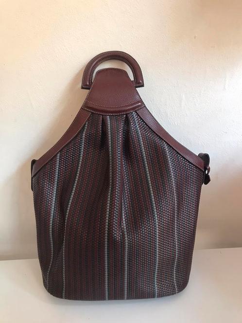 DELVAUX rugtas toile de cuir - NIEUWSTAAT!, Handtassen en Accessoires, Tassen | Schoudertassen, Grijs, Ophalen of Verzenden