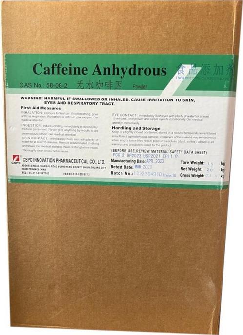 Cafeïne anhydraat poeder 20kg pharma grade, Diversen, Levensmiddelen, Ophalen of Verzenden