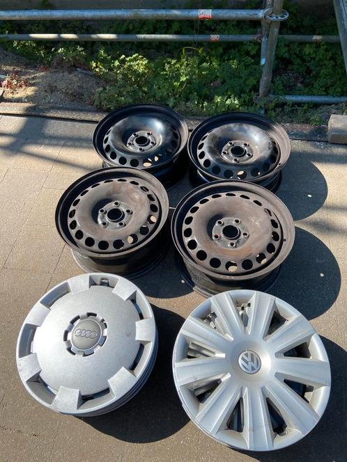 Set v 4 16 duim inch stalen wielen 5x112 VW Audi Skoda Seat, Auto-onderdelen, Banden en Velgen, Ophalen