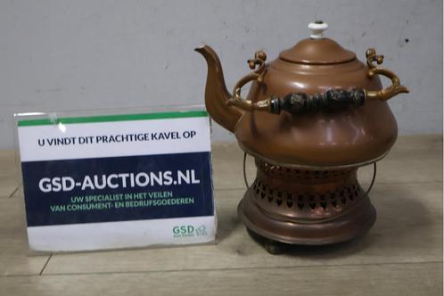 Sierlijke Antieke Theepot met Stoofje van Koper, Antiek en Kunst, Antiek | Keukengerei