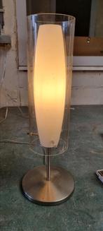Witte tafellamp van glas, Ophalen, Gebruikt, Glas
