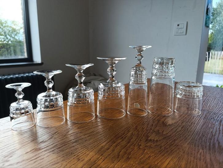 Set Luminarc "quadrille" glazen, Huis en Inrichting, Keuken | Servies, Zo goed als nieuw, Glas, Ophalen