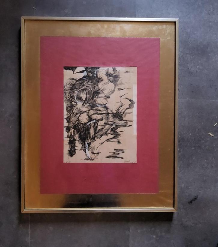 Tekening Varenasi door Henri Lenaerts, Antiek en Kunst, Kunst | Tekeningen en Fotografie, Ophalen of Verzenden