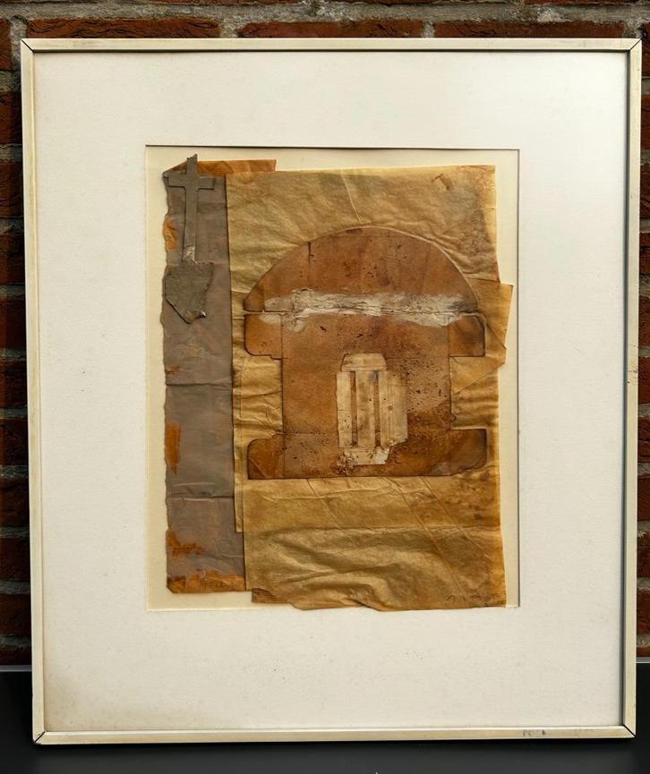 Collage met kruis 1982, Antiek en Kunst, Kunst | Overige Kunst, Ophalen of Verzenden